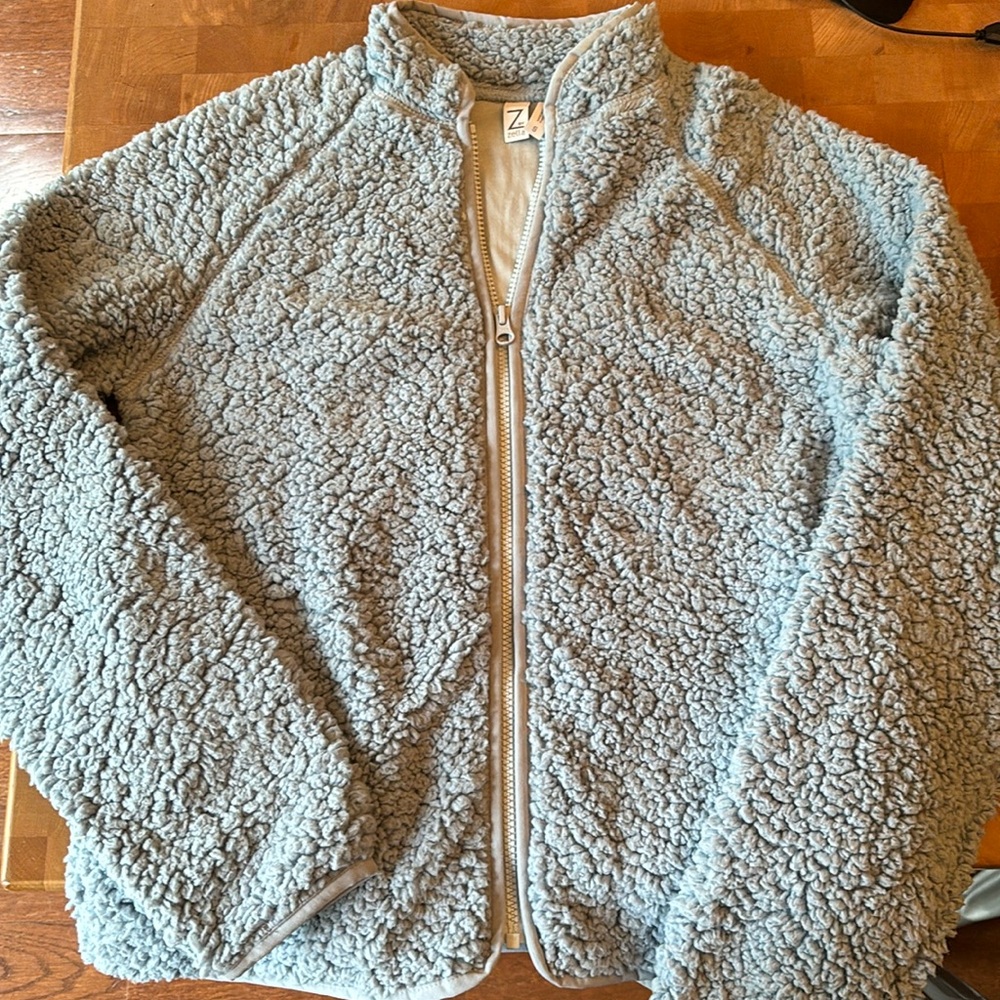 Zella light blue fleece zipper up coat
